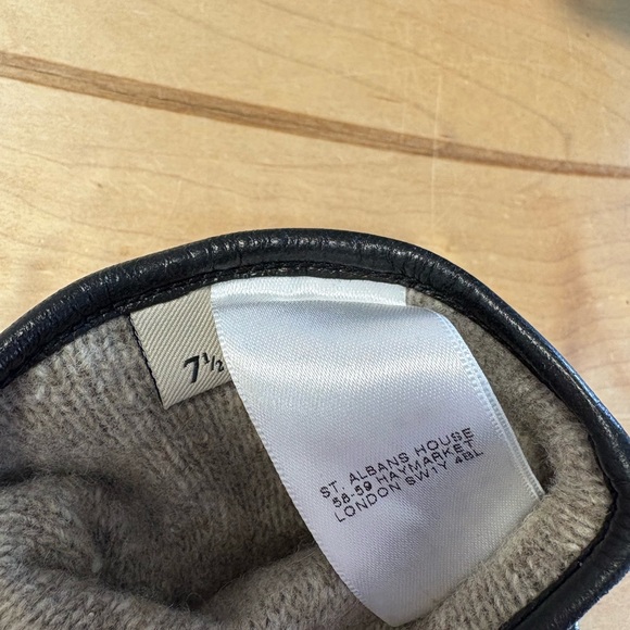 Burberry Black/Gray Plaid Metallic Leather Gloves - Picture 4 of 4